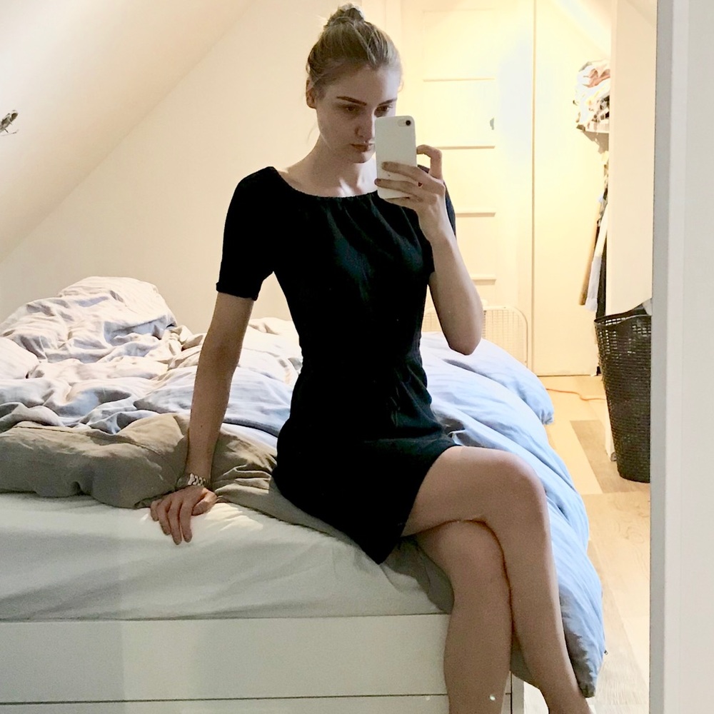 Wool Drawstring Waist Dress